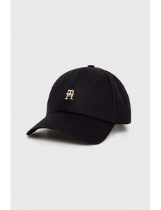 Tommy Hilfiger berretto da baseball in cotone colore nero