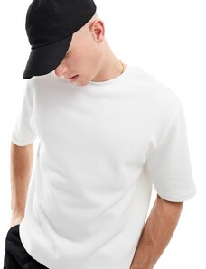 ASOS DESIGN - T-shirt girocollo comoda bianco sporco testurizzata