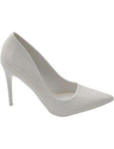 Malu Shoes Scarpe donna decollete a punta elegante in vernice lucida bianco tacco a spillo 12 cm moda elegante cerimonia evento