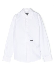 DSQUARED KIDS Camicia bianca basic con mini logo vita bambin