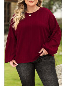 Robingly Ruby Plus Size Balloon Sleeve Textured Knit Top