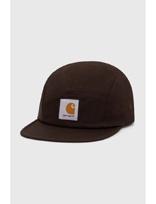 Carhartt WIP berretto da baseball in cotone Backley Cap colore marrone con applicazione I016607.47XX