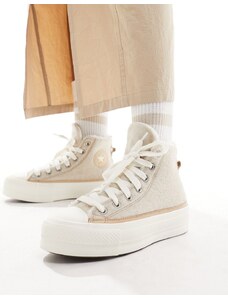 Converse - Chuck Taylor All Star Lift - Sneakers alte in lana beige-Neutro