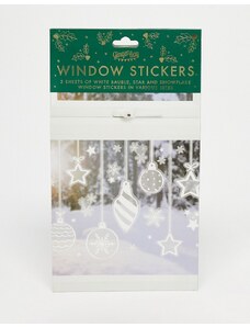 Ginger Ray - Adesivi per finestre con fiocchi di neve e decorazioni di Natale-Bianco