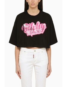 Dsquared2 T-shirt oversize nera con stampa