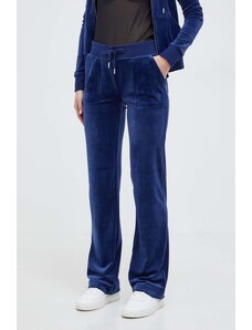 Juicy Couture pantaloni da tuta in velluto colore blu navy con applicazione