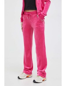 Juicy Couture pantaloni da tuta in velluto colore rosa