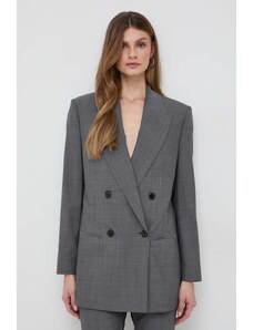 BOSS giacca in lana colore grigio