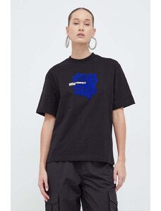 Karl Lagerfeld Jeans t-shirt in cotone donna colore nero