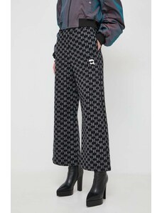 Karl Lagerfeld pantaloni in cotone colore nero