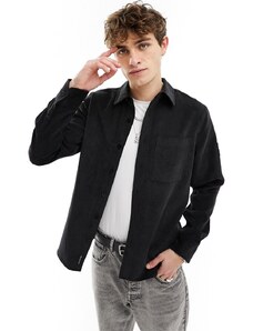 Calvin Klein Jeans - Camicia regular fit a coste nera-Nero