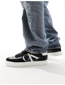 Calvin Klein Jeans - Sneakers stringate cupsole in misto pelle multicolore-Nero