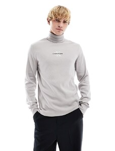 Calvin Klein Jeans - Freefit - Felpa dolcevita a maniche lunghe grigio focena