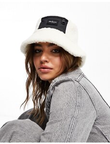 Calvin Klein Jeans - Cappello da pescatore bianco in pile