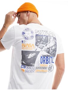 Alpha Industries - Sky Lab NASA - T-shirt bianca con stampa sul retro-Bianco