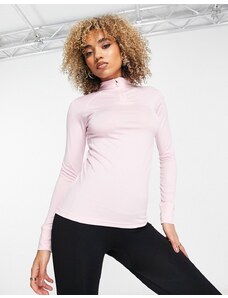Threadbare - Completo da sci con top base layer accollato a maniche lunghe e leggings rosa pastello