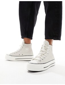 Converse - Chuck Taylor All Star Lift Hi - Sneakers alte in camoscio color egret-Bianco