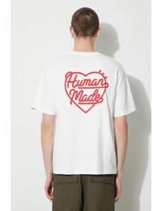 Human Made t-shirt in cotone Heart Badge uomo colore bianco HM26CS002