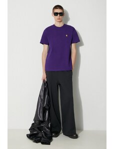 Carhartt WIP t-shirt in cotone S/S Chase T-Shirt uomo colore violetto I026391.1YVXX