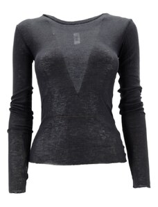 Bomboogie T-shirt donna girocollo in jersey nero
