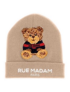 Rue Madam Paris Cappello donna in lana con orso avorio
