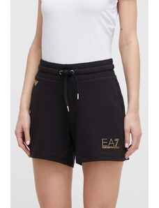 EA7 Emporio Armani pantaloncini donna colore nero con applicazione