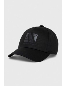 Armani Exchange berretto da baseball in cotone colore nero con applicazione