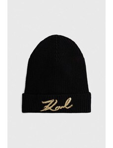 Karl Lagerfeld cappello con aggiunta di cachemire colore nero