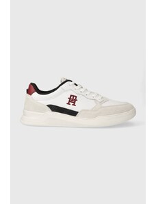 Tommy Hilfiger sneakers in pelle ELEVATED CUPSOLE LTH MIX colore bianco FM0FM04929