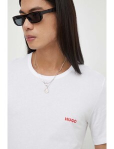 HUGO t-shirt in cotone pacco da 3 uomo colore bianco