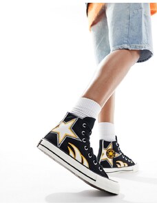 Converse - Chuck Taylor All Star - Sneakers alte nere e gialle-Nero