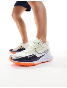 Nike Running - React Pegasus Trail 4 Gore-Tex - Sneakers bianco sporco e arancione-Verde