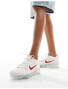 Nike - Air Vapormax 2023 NN Flyknit - Sneakers bianco vela e rosso