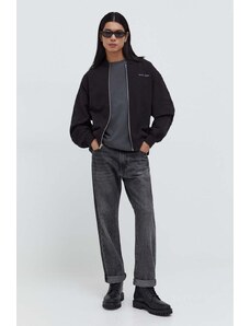 Tommy Jeans felpa in cotone uomo colore nero