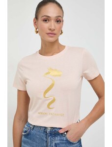 Armani Exchange t-shirt in cotone donna colore rosa