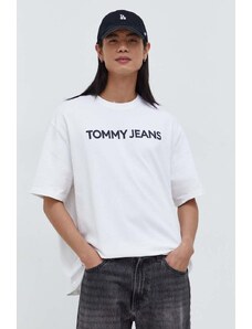 Tommy Jeans t-shirt in cotone uomo colore bianco