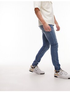 Topman - Jeans skinny elasticizzati lavaggio blu medio