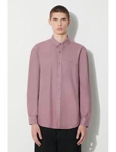 Carhartt WIP camicia di jeans Longsleeve Bolton Shirt uomo colore rosa I030238.1XFGD