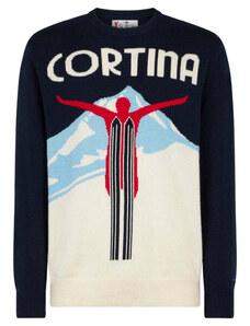 Mc2 Saint Barth Maglia girocollo con stampa jacquard cartolina Cortina