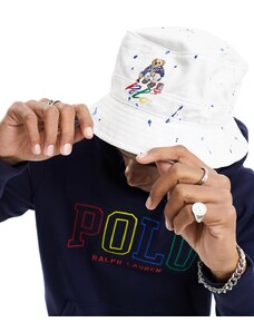 Polo Ralph Lauren - Cappello da pescatore bianco con logo dell'orso