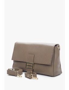 Women's Grey & Beige Handbag made of Genuine Italian Leather with Golden Hardware Estro ER00114110