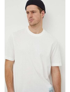 Armani Exchange t-shirt in cotone uomo colore beige con applicazione