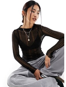 In Wear InWear - Gwen - Top sottile in pizzo trasparente nero a strati