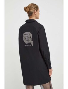 Karl Lagerfeld camicia in cotone donna colore nero