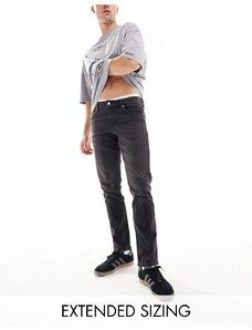 ASOS DESIGN - Jeans stretch slim nero slavato