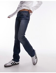 Topshop - Jeans bootcut lavaggio grunge-Blu