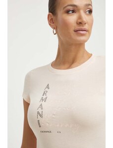 Armani Exchange t-shirt in cotone donna colore arancione