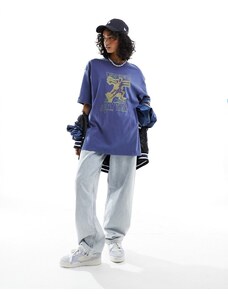 Jordan - T-shirt oversize con grafica Jumpman color sky purple-Blu navy