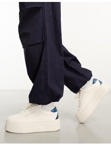 Armani Exchange - Sneakers bianco sporco con plateau