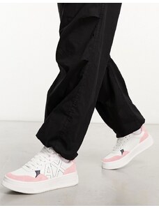 Armani Exchange - Sneakers bianche e rosa-Nero